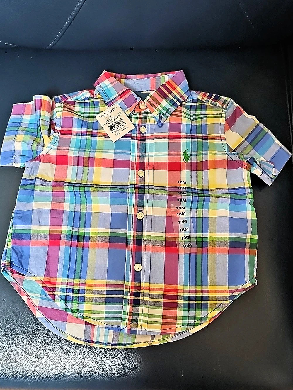 NWT Ralph Lauren Plaid Button Down Shirt Size 18M